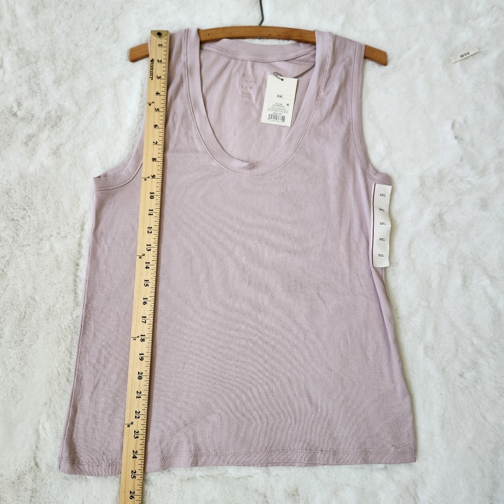 Women's Plus Size Slim Fit Rib Layer Tank Top  A New Day  Light Purple, … - Picture 6 of 9